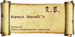 Kunszt Bernát névjegykártya
